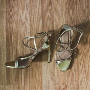 Gold Strappy Stilettos Size 7.5